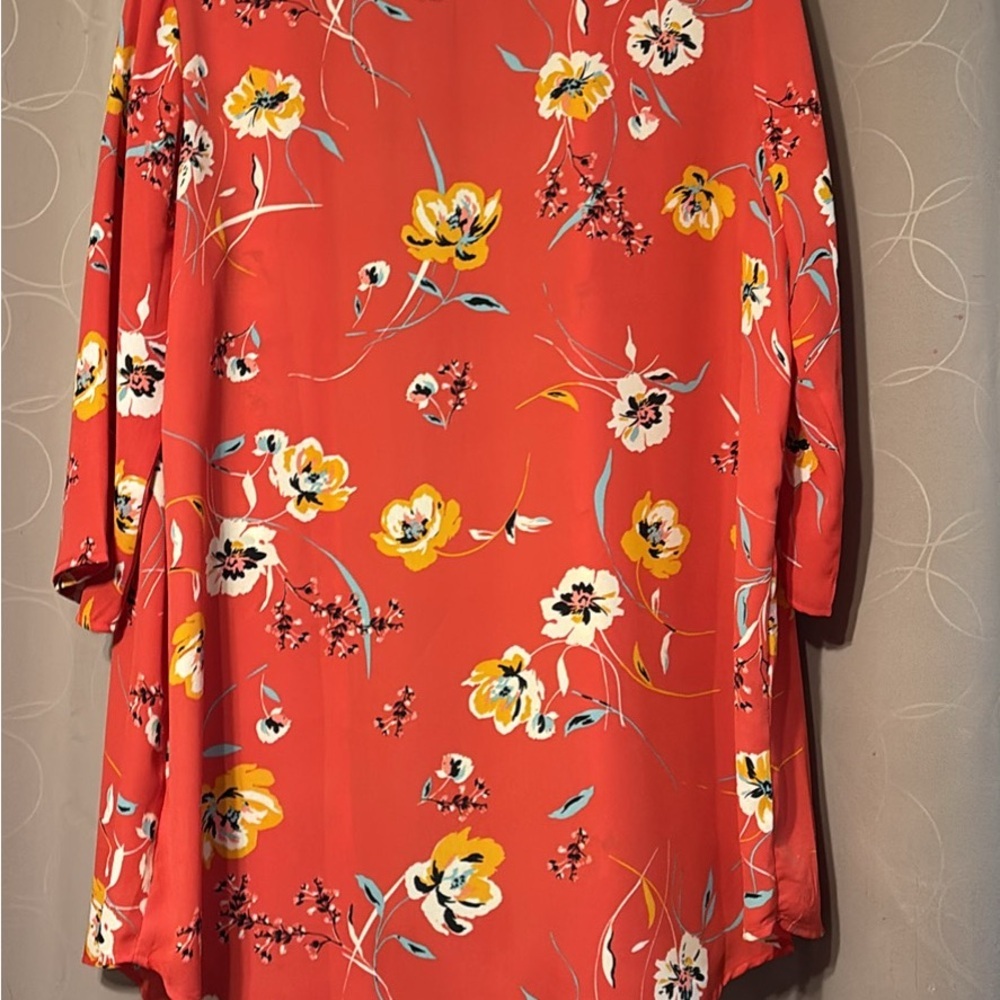 Maurices Bright Red Floral Cardigan